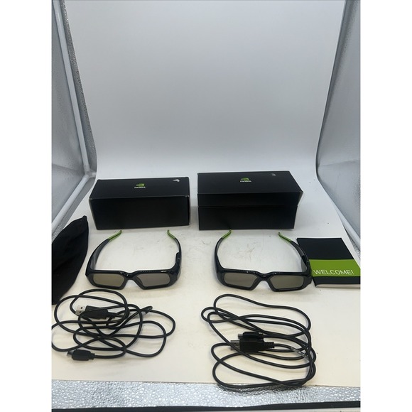 Set Of 2 NVidia 3D Vision Wireless Glasses | Stereoscopic 3D Movie Gaming | P854